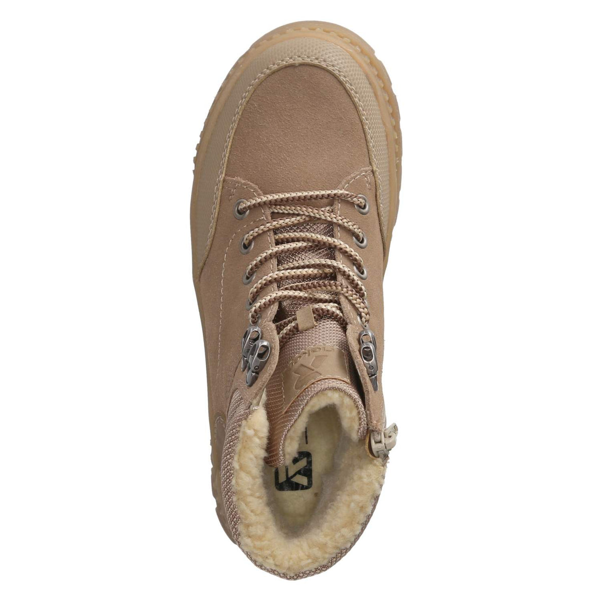 Schnürstiefeletten Beige