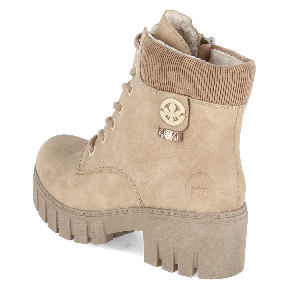 Schnürstiefeletten Beige