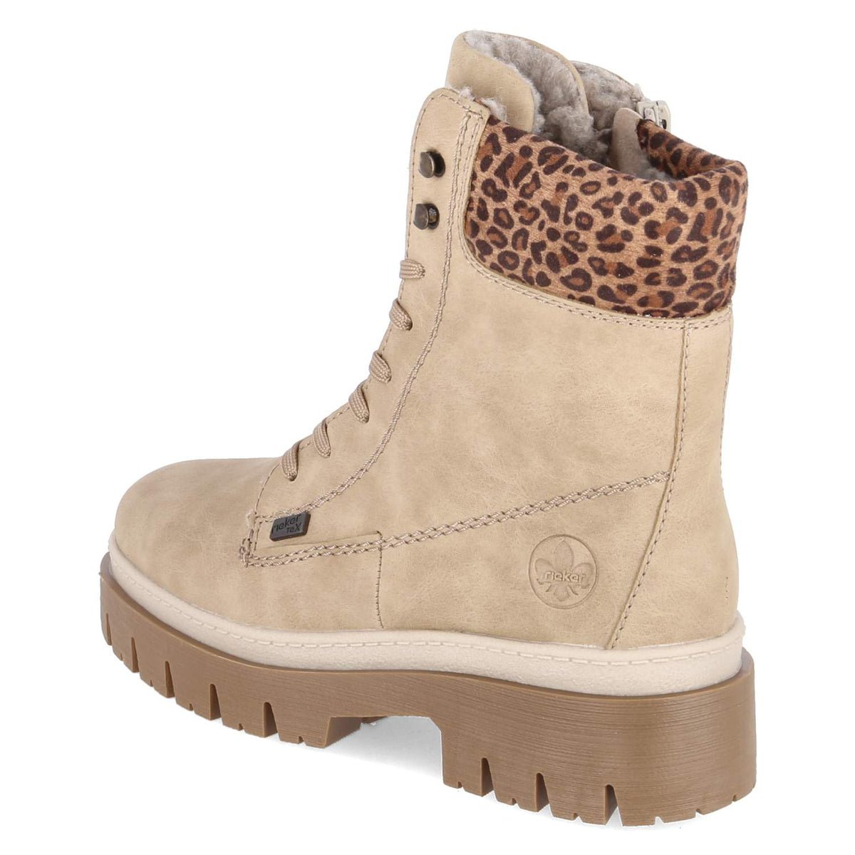 Schnürstiefeletten Beige