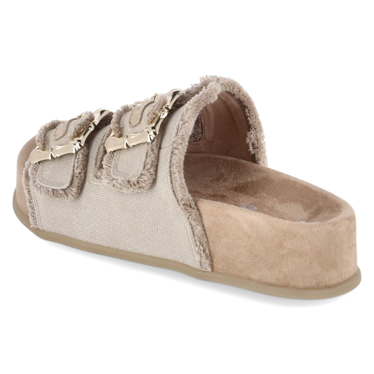 Plateaupantoletten Taupe
