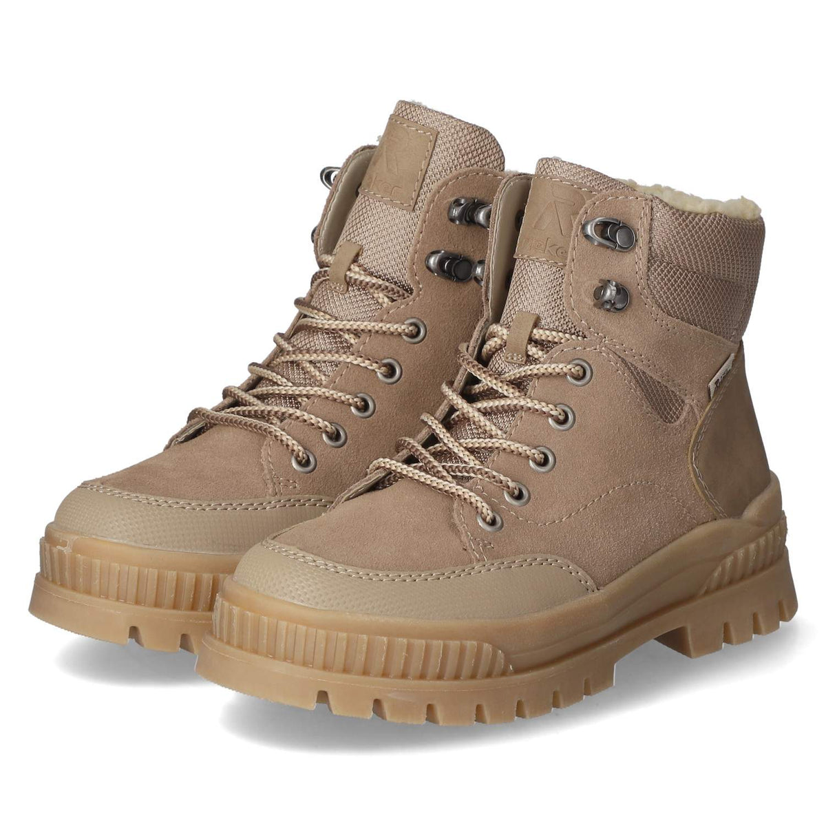 Schnürstiefeletten Beige