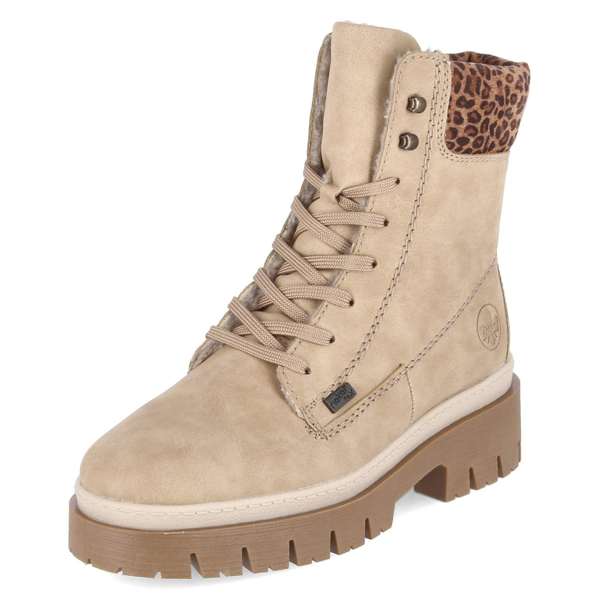 Schnürstiefeletten Beige