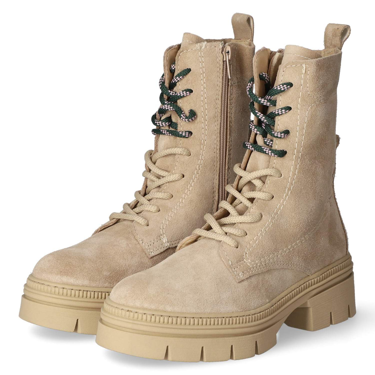 Schnürstiefeletten Beige
