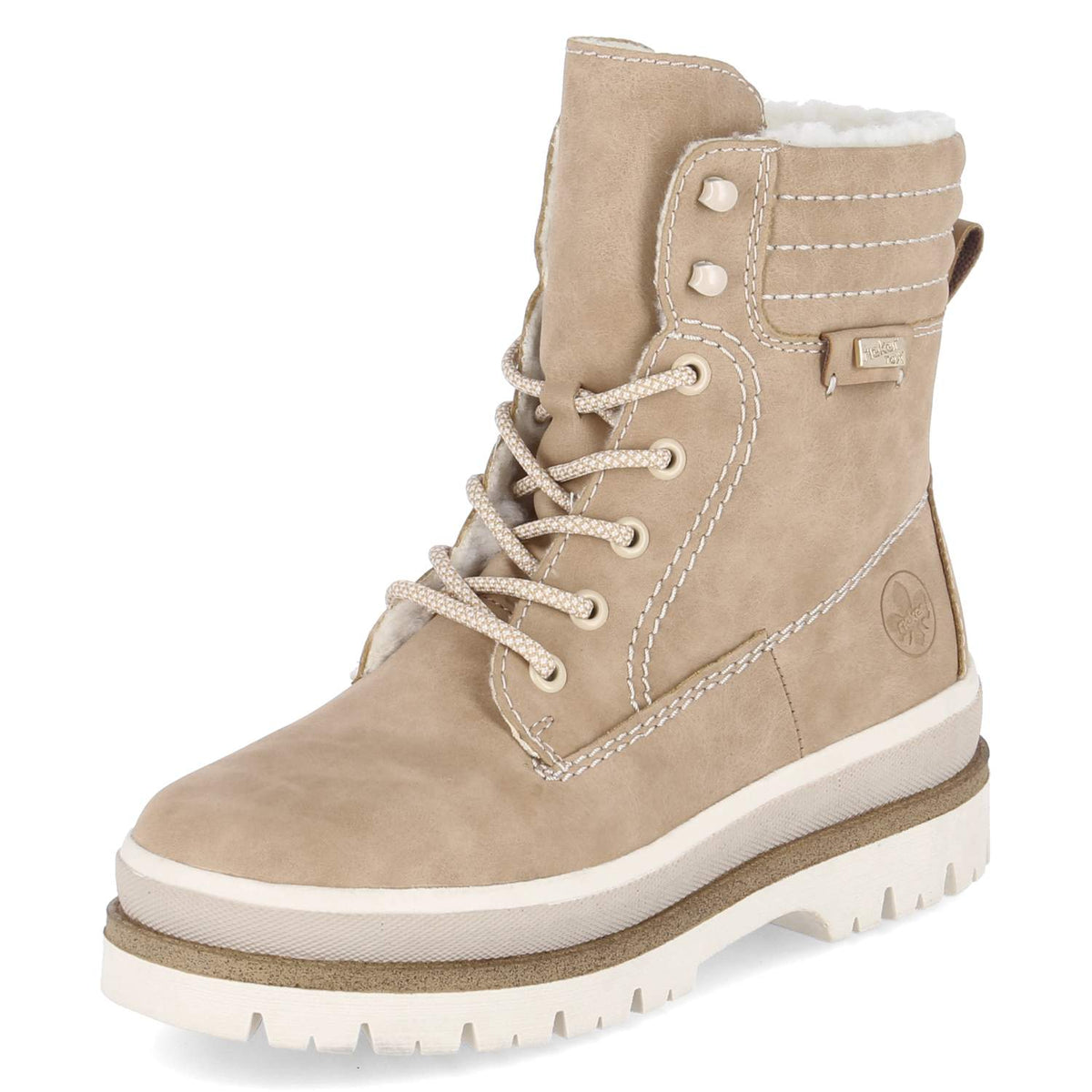 Schnürtsiefeletten Beige