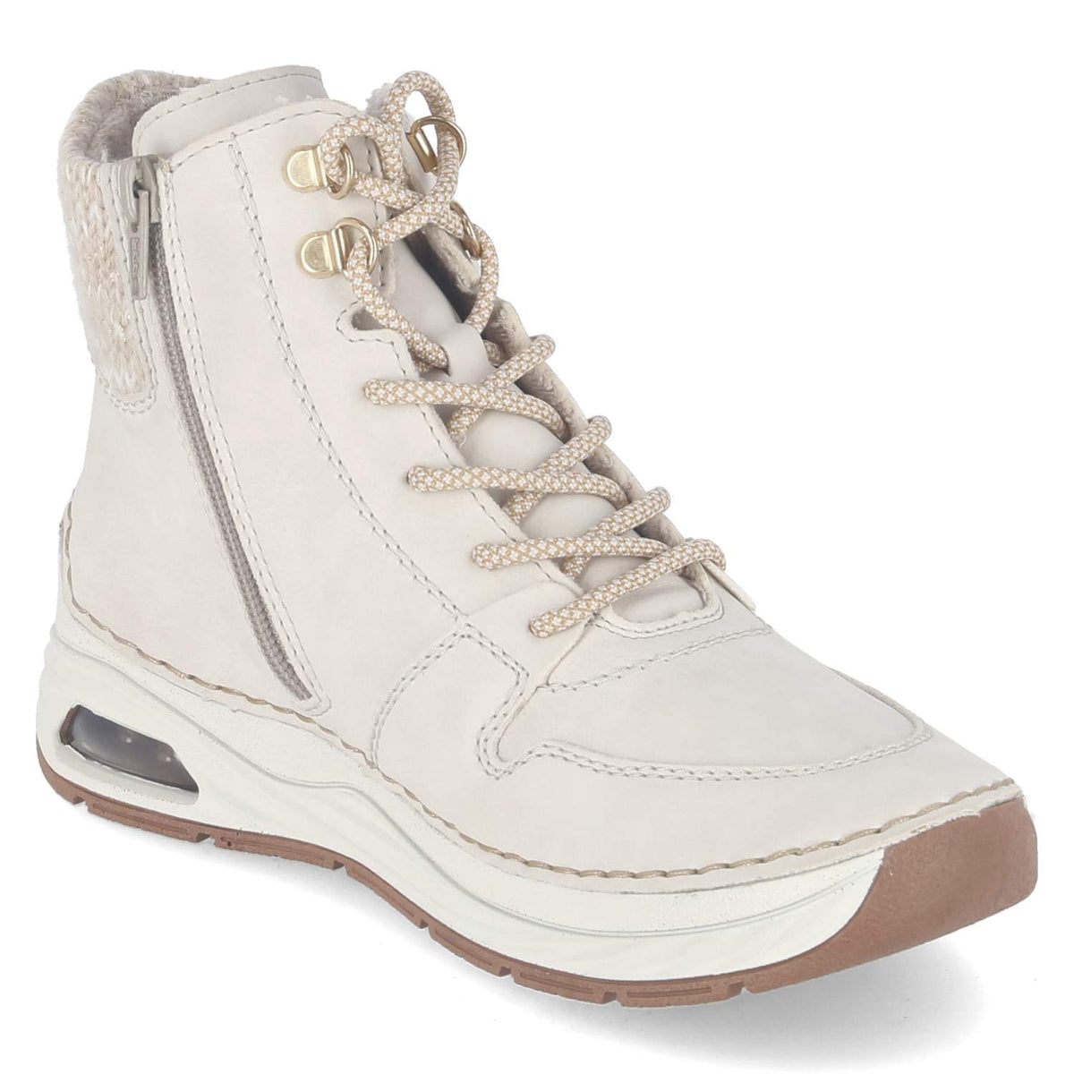 Schnürstiefeletten Beige