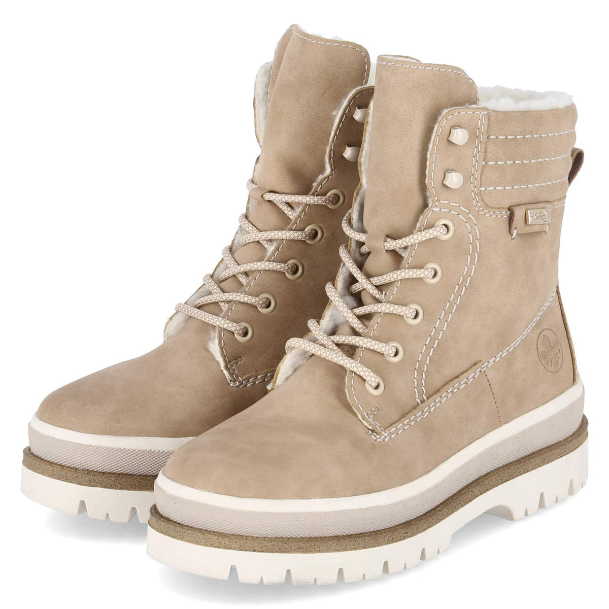 Schnürtsiefeletten Beige