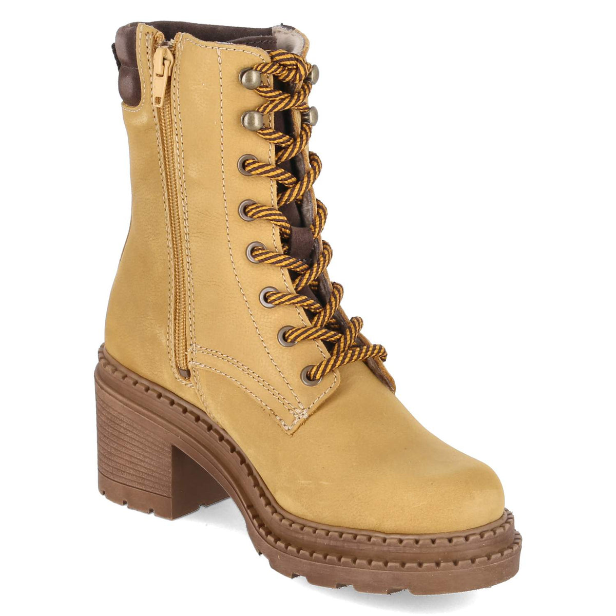 Schnürstiefeletten Gelb