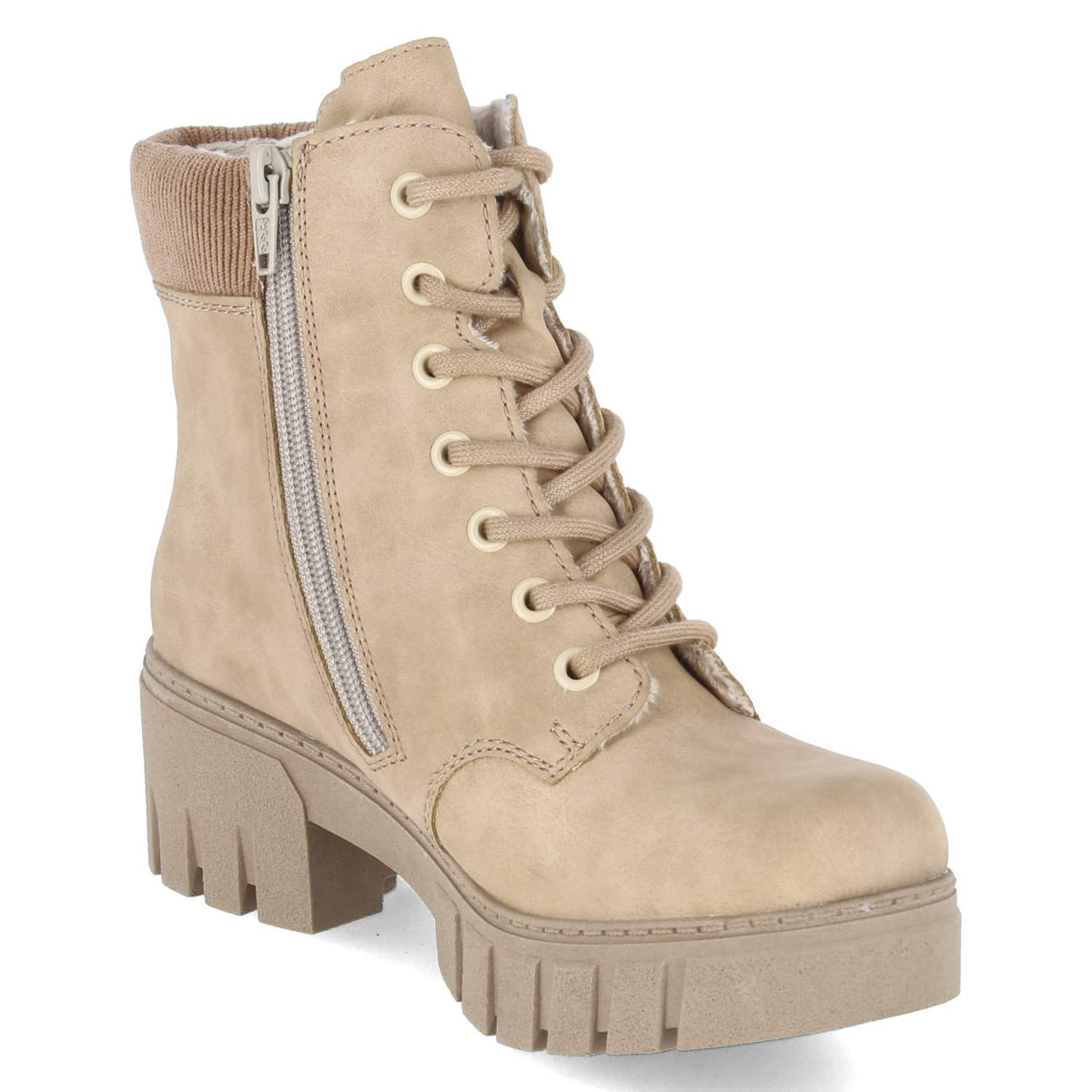 Schnürstiefeletten Beige