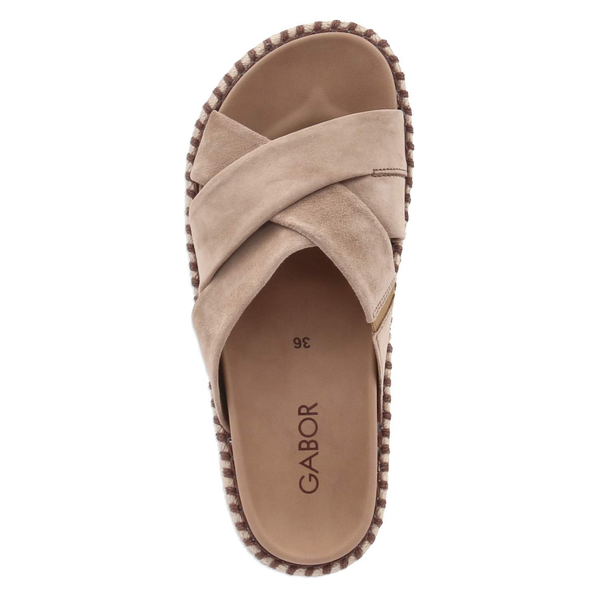 Espadrille-Pantoletten Braun