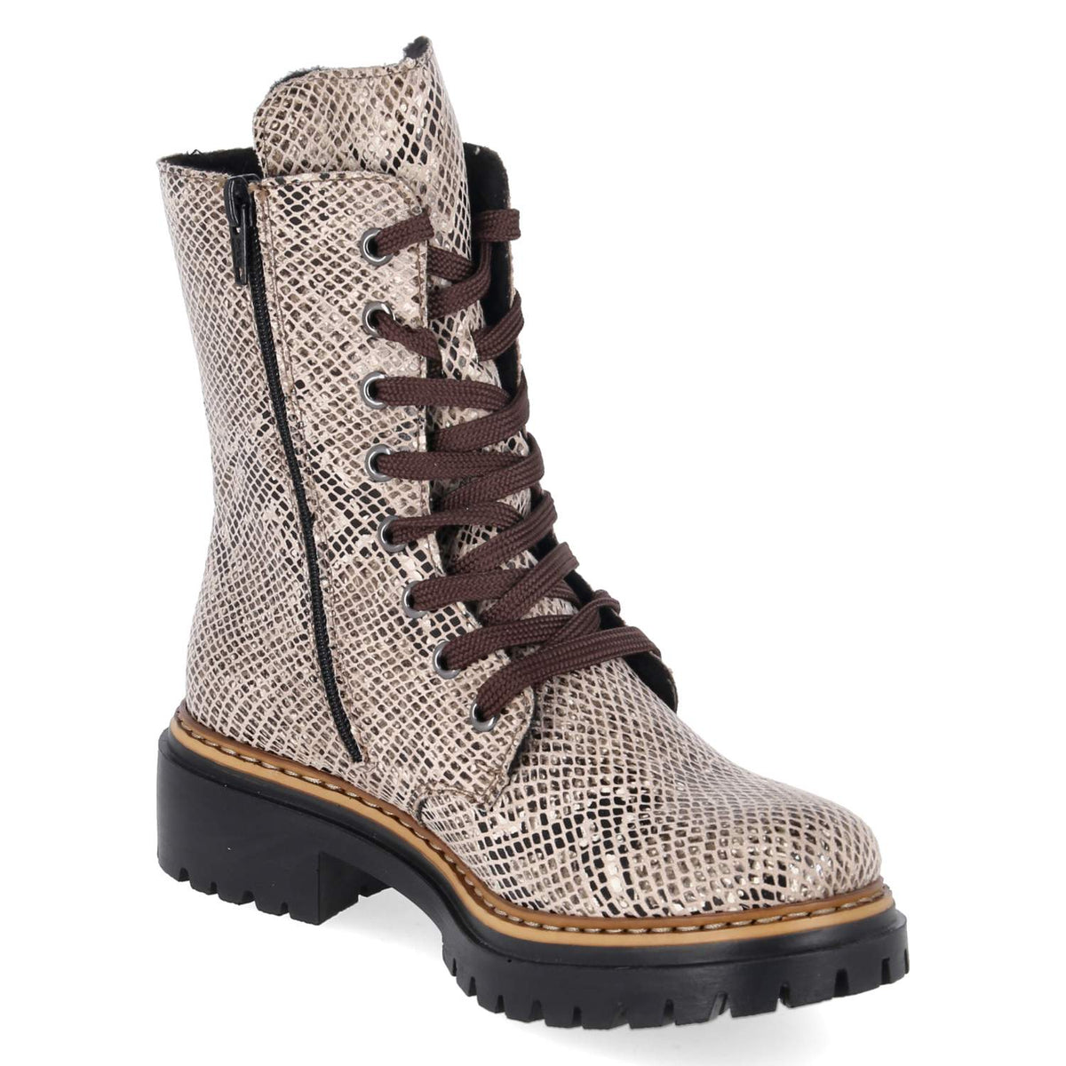 Schnürstiefel Beige
