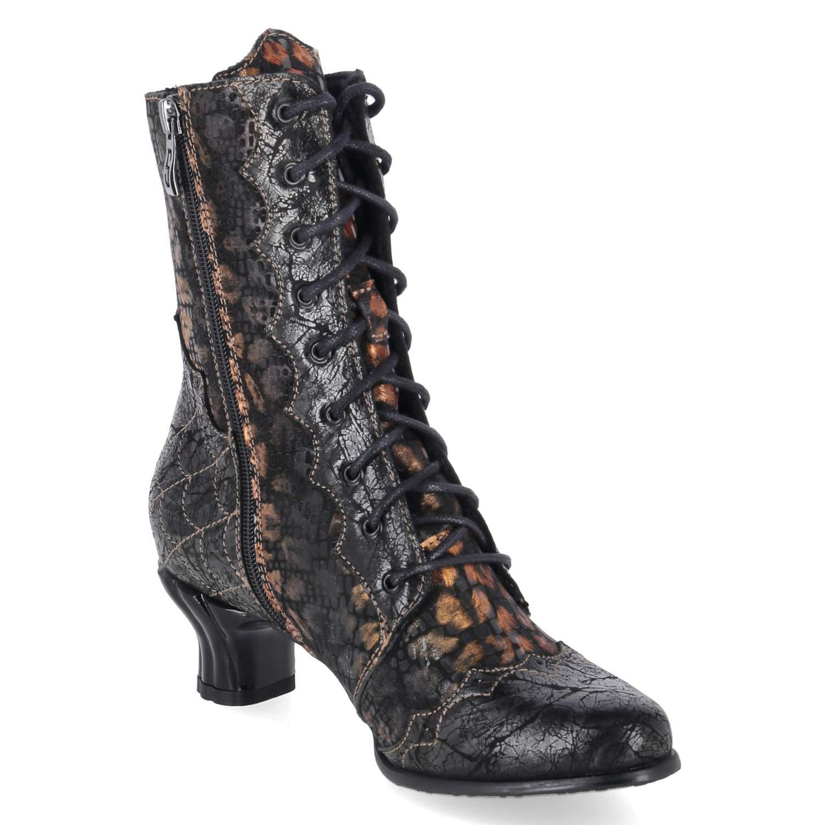 Schnürrstiefeletten Schwarz
