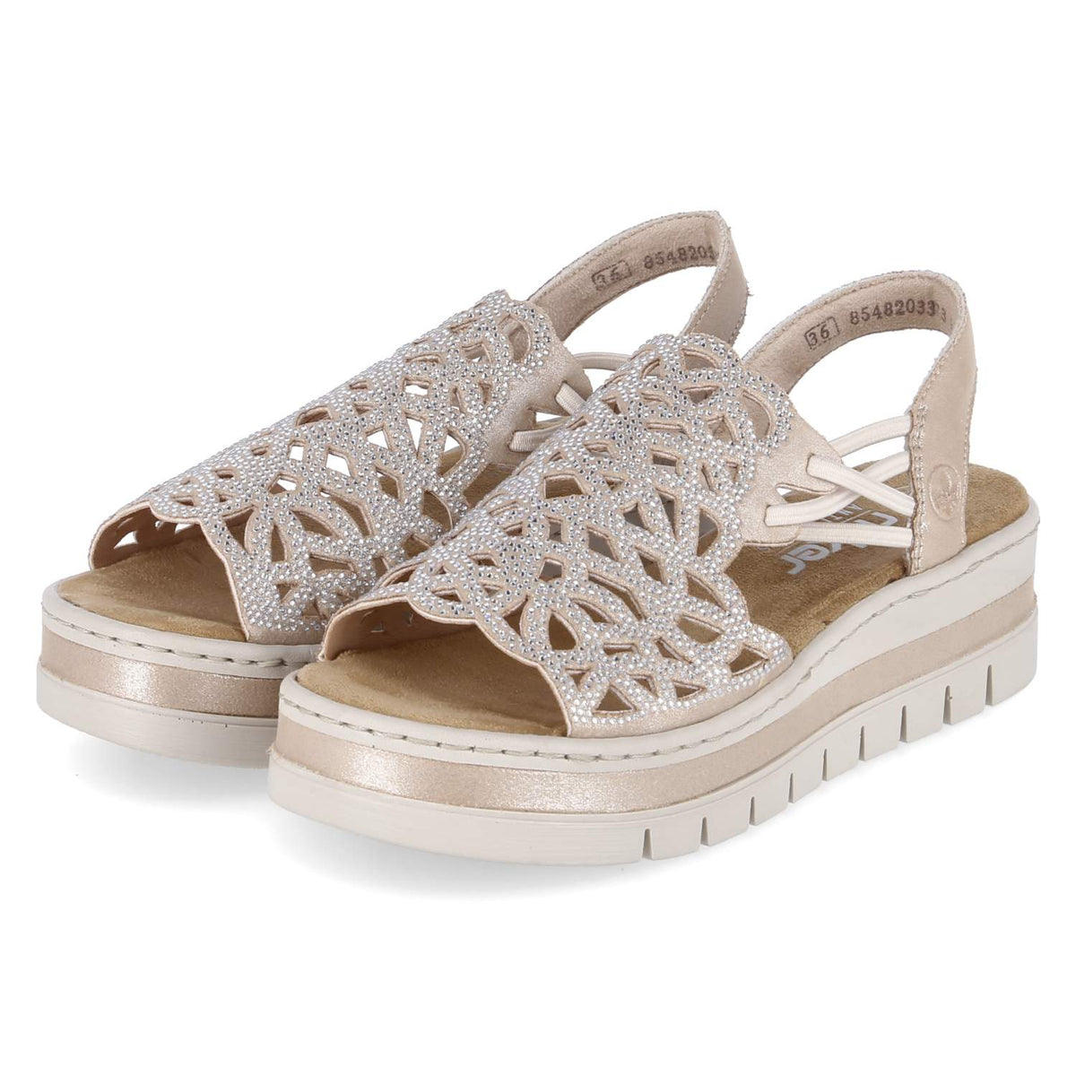 Plateau-Sandalen Beige