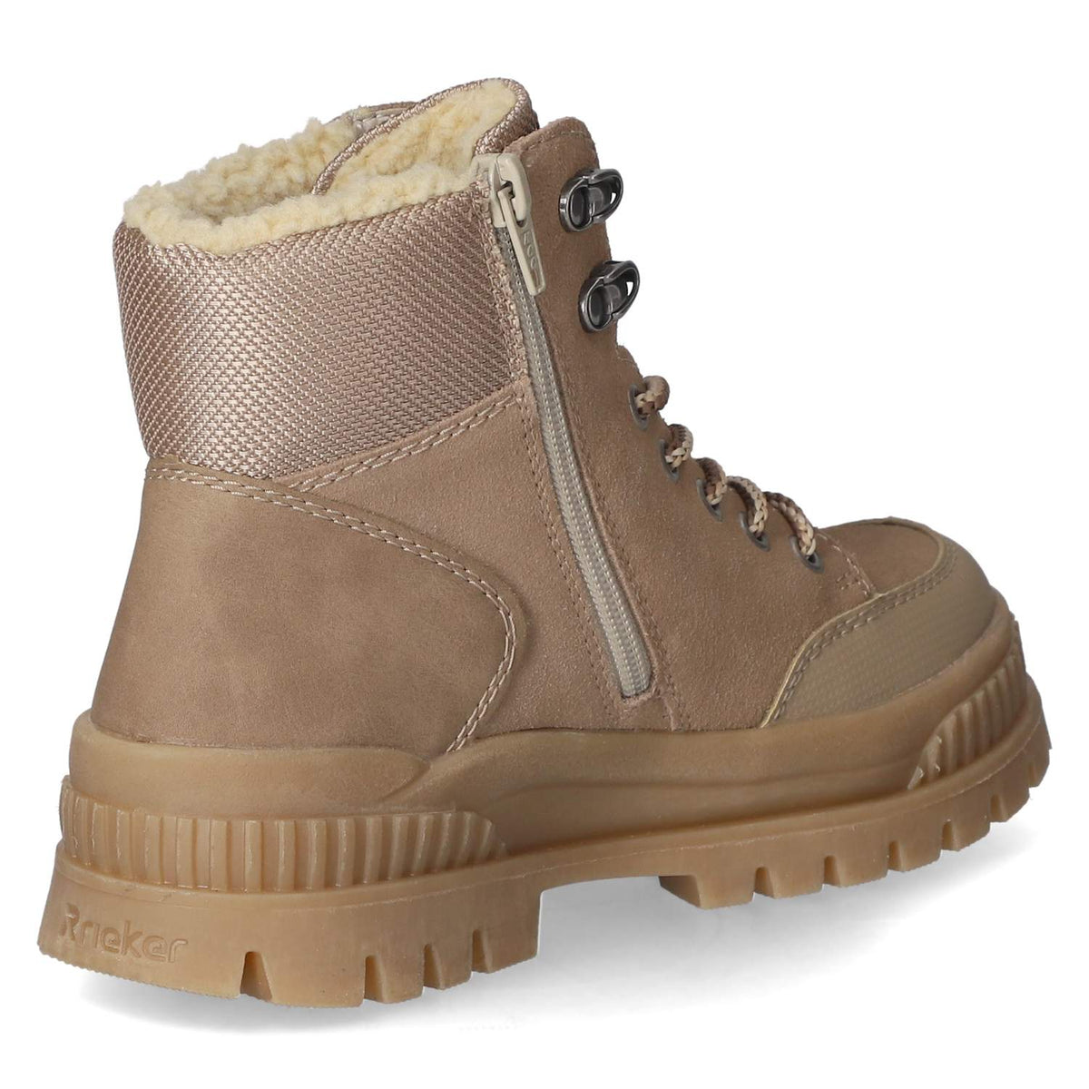 Schnürstiefeletten Beige