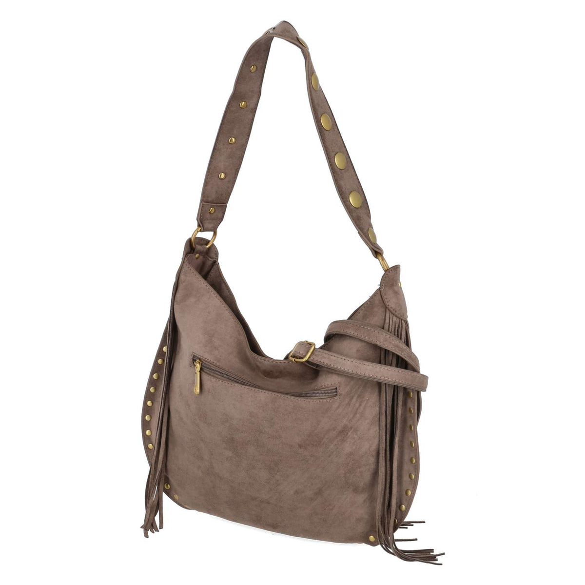 Schultertasche Taupe
