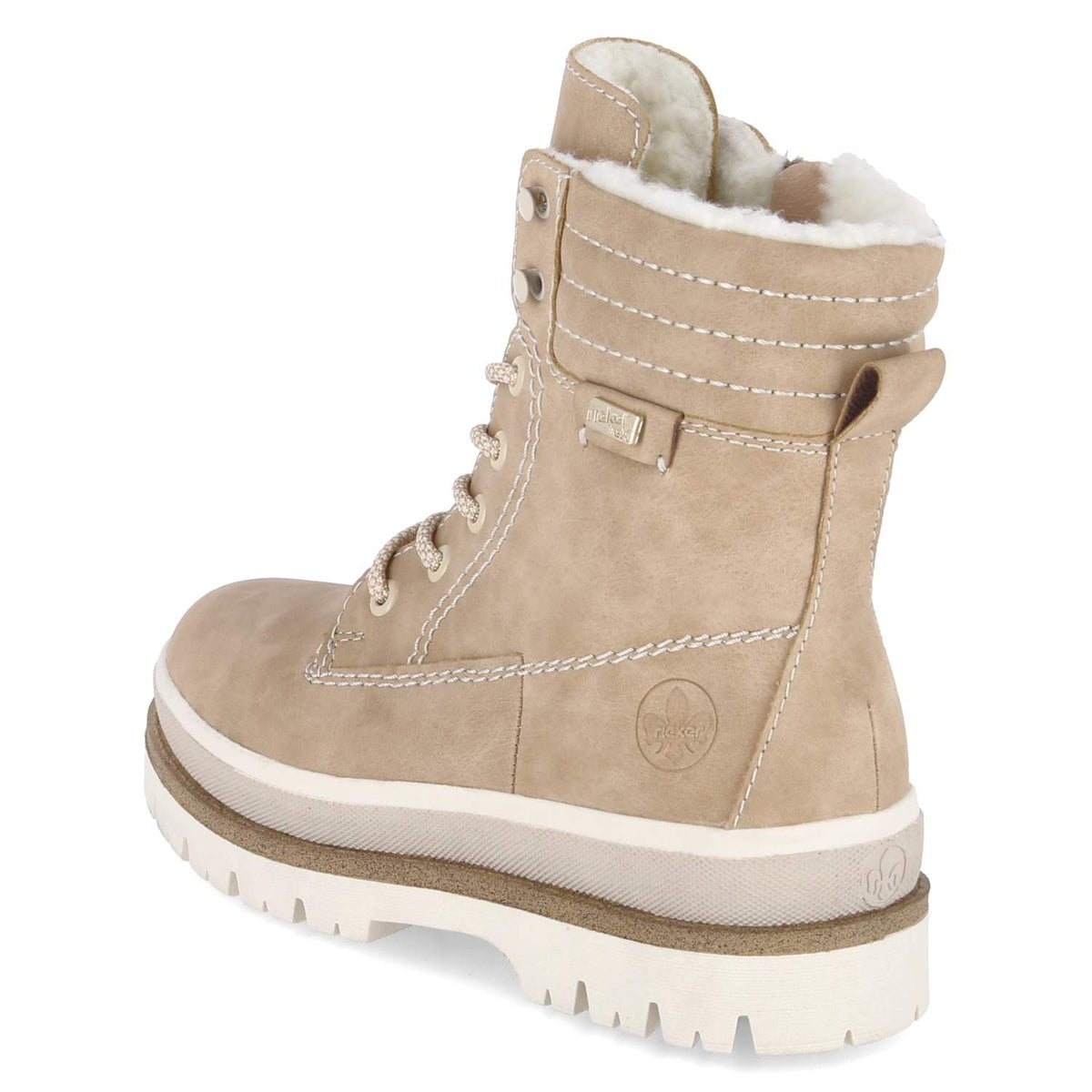 Schnürtsiefeletten Beige