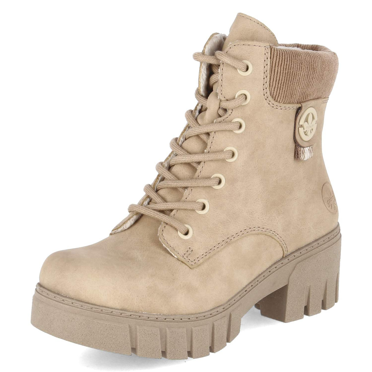 Schnürstiefeletten Beige