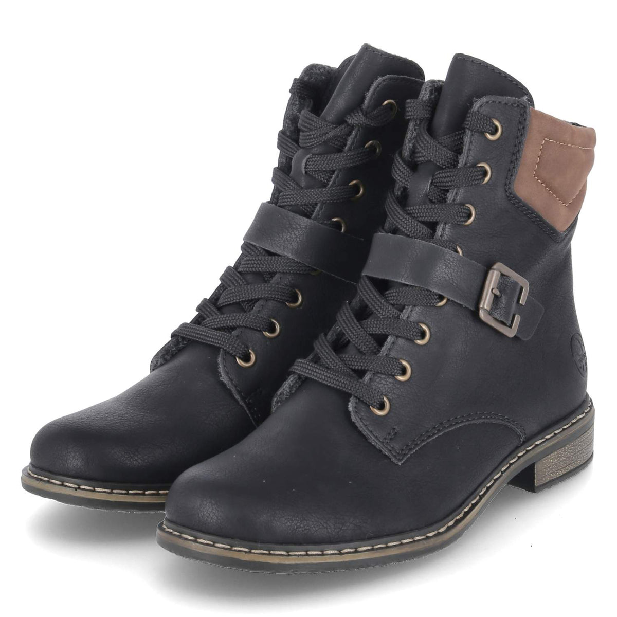 Schnürstiefeletten Schwarz