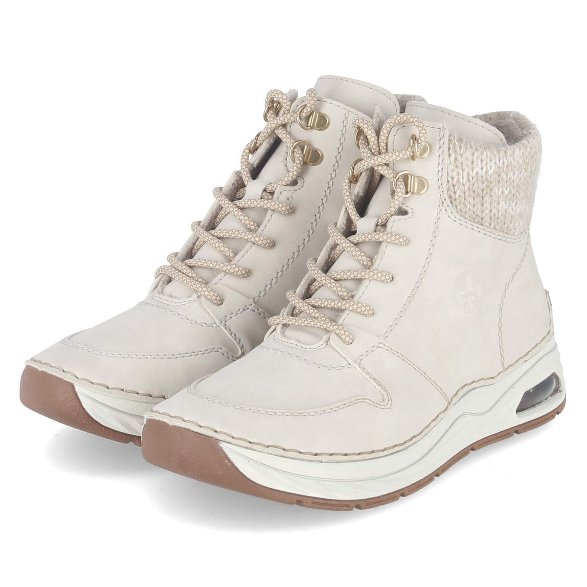 Schnürstiefeletten Beige