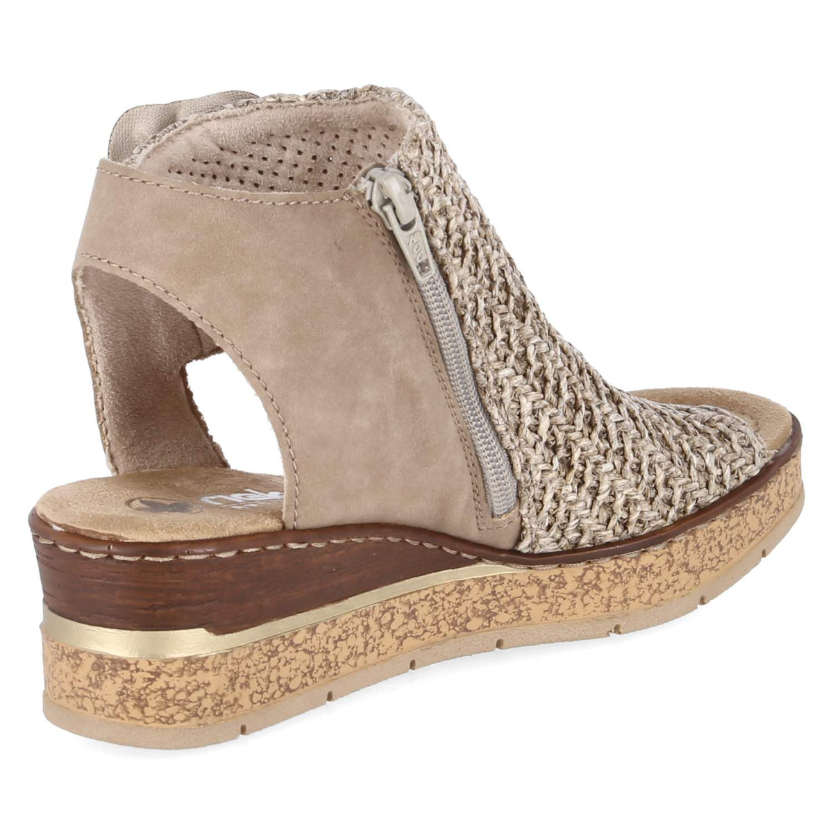 Schaftsandaletten Beige