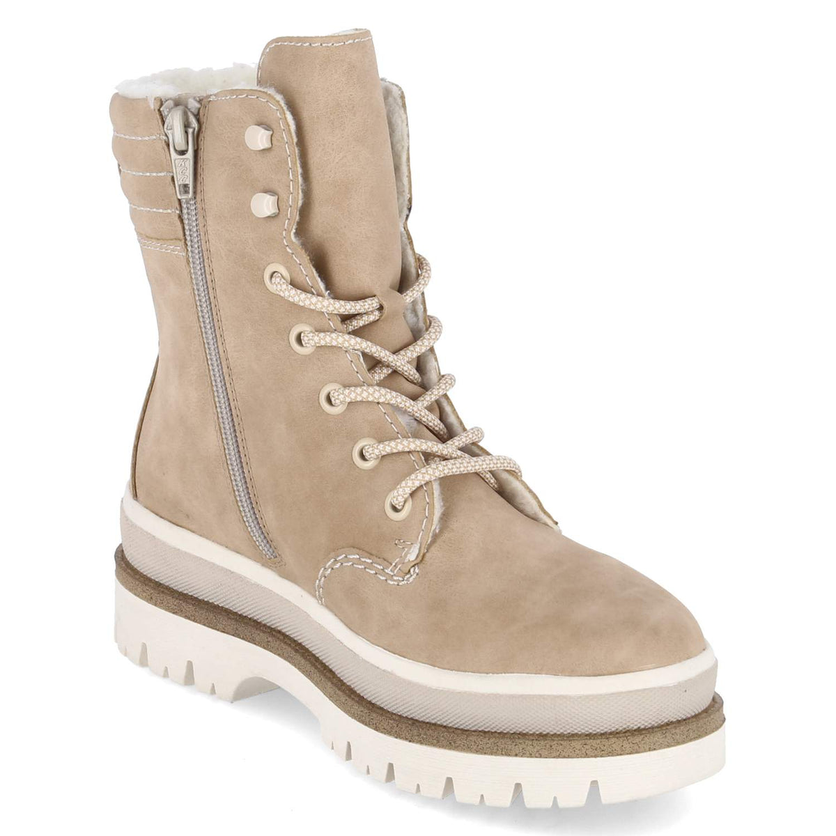 Schnürtsiefeletten Beige
