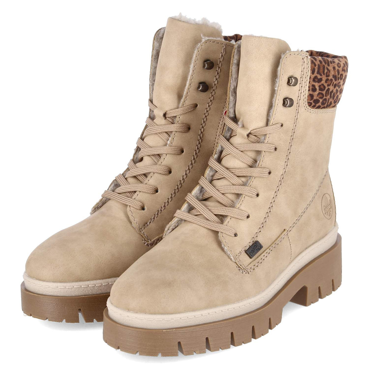Schnürstiefeletten  Beige