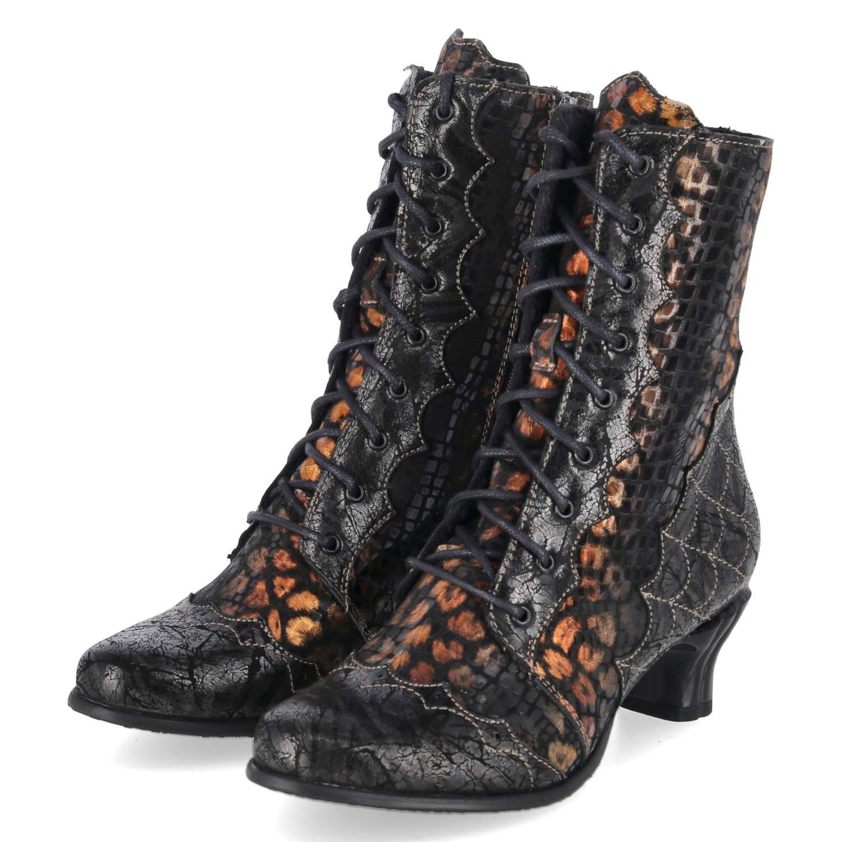 Schnürrstiefeletten  Schwarz