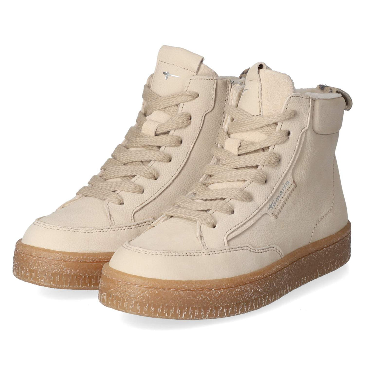 Schnürstiefeletten  Beige