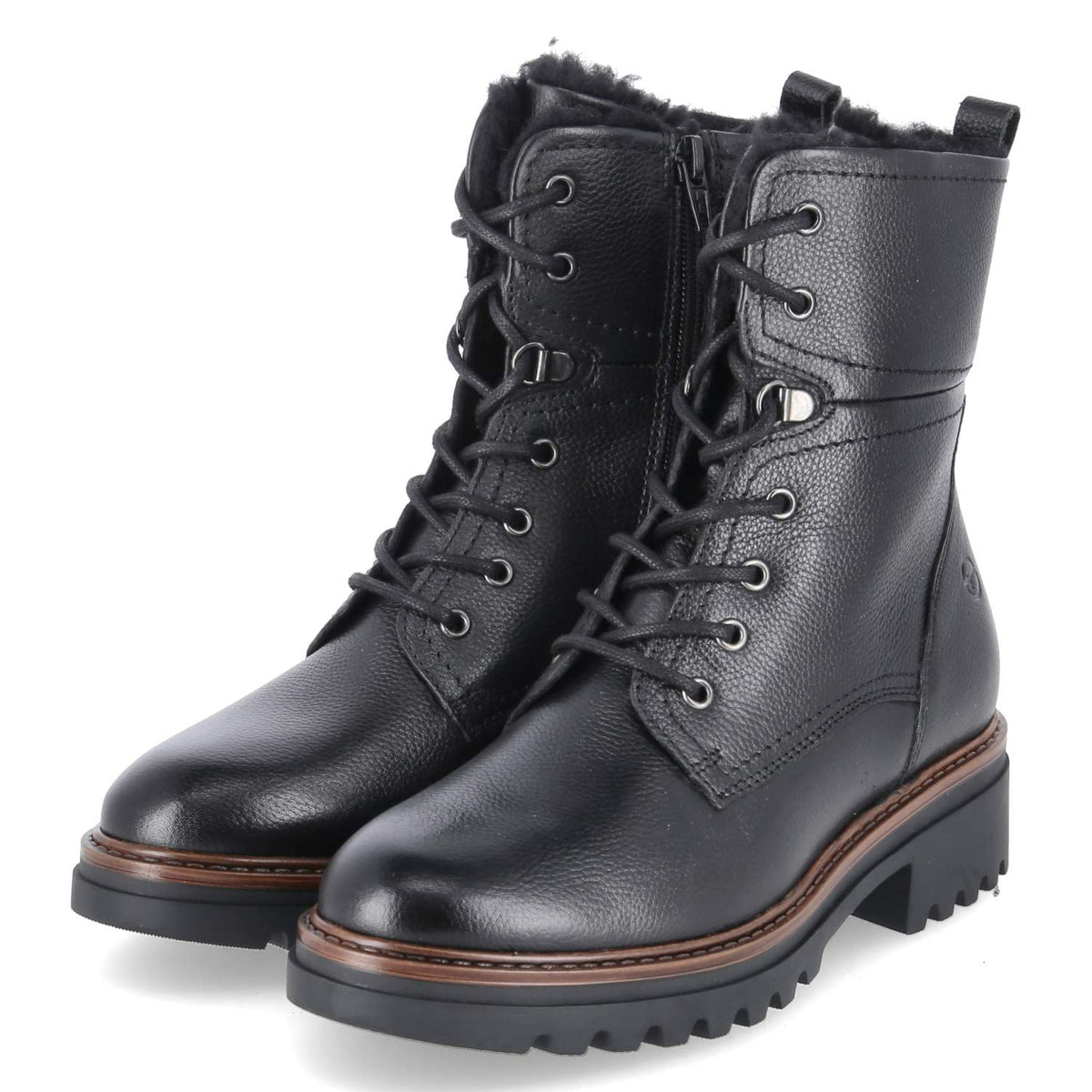 Winterschnürstiefeletten  Schwarz