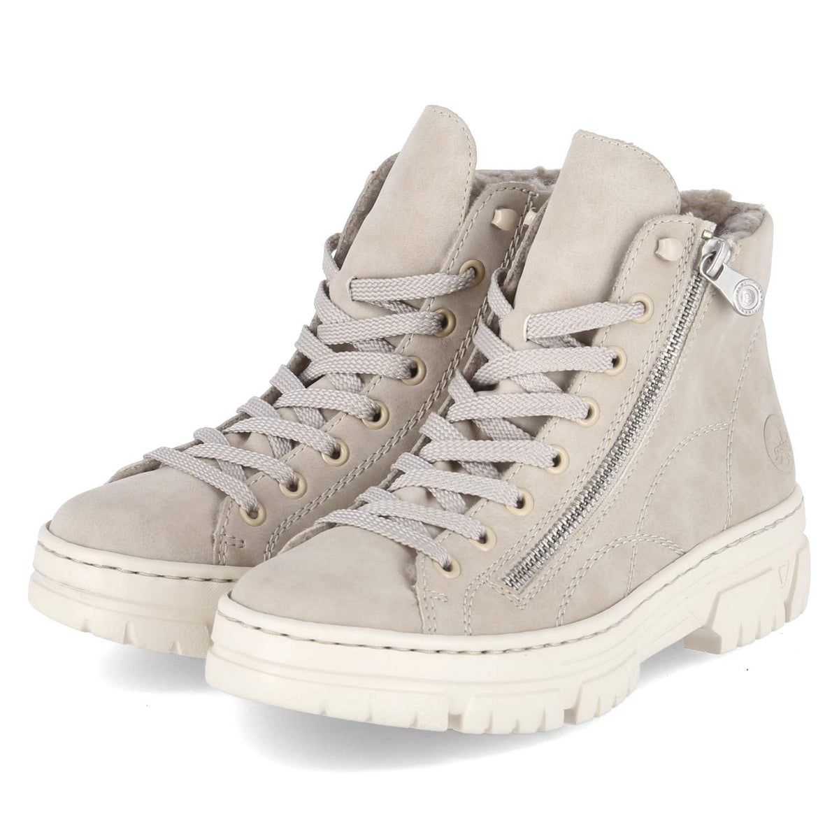 Schnürstiefeletten  Beige